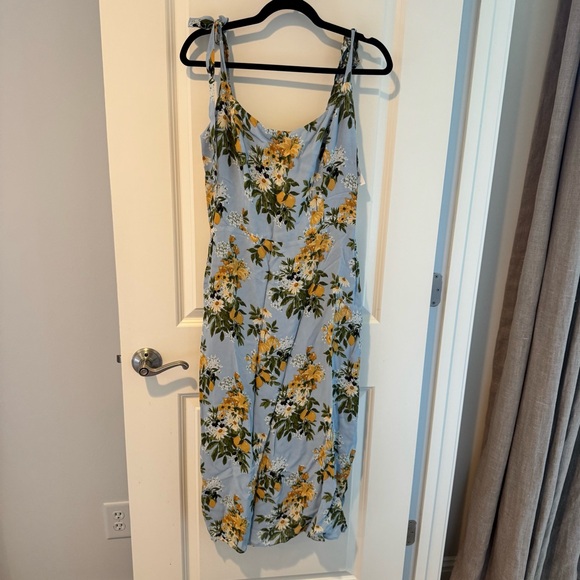 NWT Reformation Besse Dress in Amalfi Blue & Yellow | Size 12 - Picture 4 of 10